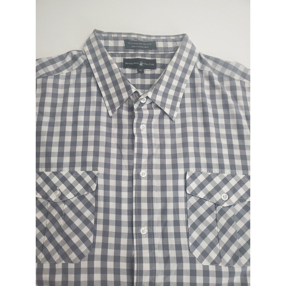 Beverly Hills Polo Club Men's Short‎ Sleeve Button Up Casual Shirt, 3XL